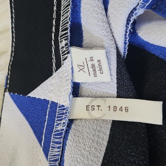 Cato Blue, Navy, and White Striped Popover Blouse - Picture 11 of 14